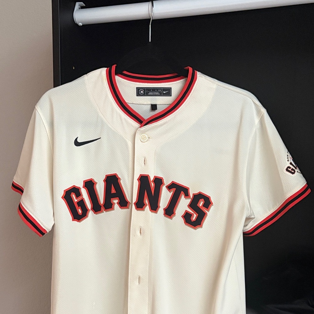Nike San Francisco Giants Cream Jersey with orange and Black Trim